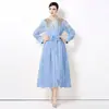 Vestido Largo Vintage de Encaje Bordado de Palacio Soluble en Agua de Artesanía Pesada Versátil