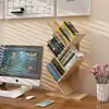 Estante de Mesa em Forma de Árvore Multicamadas Prateleira de Armazenamento Simples para Crianças Estante Vertical de Mesa para Estudantes Prateleira de Armazenamento