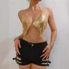 2025 Europeo y Americano Amazon Transfronterizo Verano Nuevo Metal Lentejuela Borla Sexy Camisola Ropa de Mujer L22382