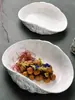 Novo Prato Grande de Sopa de Peixe Cozido de Luxo, Louça de Hotel, Prato de Concha com Padrão de Rocha, Cerâmica Doméstica