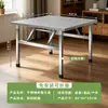 Mesa Plegable de Acero Inoxidable Mesa de Comedor Portátil para el Hogar Mesa para Comidas Mesa para Habitación de Alquiler Puesto de Barbacoa al Aire Libre Puesto del Mercado Nocturno Mesa Cuadrada