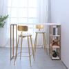 Mesa de bar de madera maciza para cafetería nórdica, mesa y silla de patas altas montadas en la pared para hotel, combinación de silla de bar larga para el hogar, venta directa