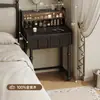 Penteadeira Vintage de Madeira Maciça Estilo Francês, Mini Mesa de Maquiagem Piano Retro Preta para Apartamentos Pequenos, Quarto Principal, 60cm