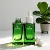 Qing Ele em estoque de plástico cabeça conta-gotas garrafa de essência quadrada 30mL garrafa de óleo essencial sub-garrafa garrafa de sopro spray cor verde