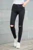 Leggings de Algodón de Alta Elasticidad con Rasgaduras para Mujer, Pantalones Tipo Lápiz Ajustados, Pantalones Cortos