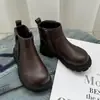 Botas de Cuero de Moda Coreana para Niñas 2024 Estilo Primavera y Otoño Botas Martin para Niños Botas de Tobillo de Cuero Versátiles de Corte Bajo para Niños Grandes y Medianos