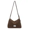 Bolsa de Lona Fashionável com Bolinhas Estilo Coreano para Mulheres 2026 Nova Bolsa de Ombro de Grande Capacidade para o Dia a Dia Bolsa Transversal Versátil e da Moda