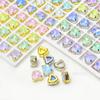 Al por mayor 10MM corazón proteína moca costura a mano diamante fondo dorado fondo plateado DIY ropa zapatos bolsa accesorios