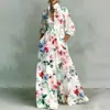 Vestido de verano europeo y americano transfronterizo, nuevo estilo de verano, entallado en la cintura, adelgazante, elegante, a la moda, estampado, estilo retro francés, estilo vacacional