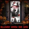 Cubierta de Puerta de Halloween de Amazon Transfronteriza Diseños de Banderas de Atmósfera de Terror de Viento Oscuro