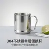 Taza de Acero Inoxidable 304 para Acampar, Taza de Café Portátil para Exteriores, Taza de Agua para Picnic con Asa, Logo Personalizado