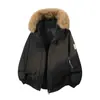 Parka Retro Americana com Gola de Pelo Removível Jaqueta de Algodão para Homens e Mulheres, Casaco de Algodão Espesso Quente de Inverno Jaqueta Versátil com Capuz Tendência