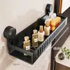 Estante de almacenamiento para baño, organizador de baño de pared sin taladro, bandeja de pared para inodoro, lavabo, lavado de manos y área de ducha