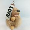 Muñeca para dormir de piel de zorro, juguete de peluche, adornos para teléfono móvil, cordón, muñeca, colgante para bolso de piel real, llavero para coche
