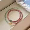 Novo Estilo Chinês Cardamomo de Fruta Verde Natural Pulseira de Contas Feita à Mão de Pedra Natural Pulseira de Alto Padrão Estilo Ins Joia de Mão de Luxo Acessível