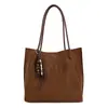Bolsa Tote de Gran Capacidad Estilo Perezoso Color Sólido 2026 Otoño Nuevo Estilo Coreano Personalidad para el Trabajo y el Viaje de Commute de Mano al Hombro