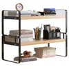 Estantería de escritorio para dropshipping, pequeña, simple, para dormitorio, estante de almacenamiento de hierro, estante de oficina, almacenamiento de mesa, sala de estar