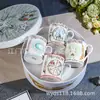 Caneca de Porcelana Fina Sun Star Dijia Transfronteiriça Xícara de Chá Retrô de Aparência Sofisticada Conjunto de 4 Peças em Caixa Redonda Presente