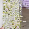 [Versión Q de Hou Minghao] Pegatina con relieve de nariz pequeña, diseño de pelaje de mono, palo de animar impermeable DIY creativo y popular de color verde