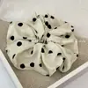 Tecido de Toque Avançado Anel de Cabelo para Intestino Grosso Corda de Cabelo de Bolinhas Temperamentais Corda de Cabelo em Espiral para Mulheres Bola de Cabelo Flor na Cabeça Elástico para Cabeça Corda de Cabelo