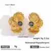Brincos Myya de Aço Inoxidável Brincos de Coração Geométricos Plissados Brincos Femininos Joias Banhadas a Ouro 18K Venda Quente Transfronteiriça Europeia e Americana
