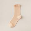 Calcetines de Verano para Mujer Estilo Coreano Borde de Oreja Malla Fina Boca Suelta Apilados Calcetines de Luna Calcetines de Algodón Transpirables de Media Caña para Niña