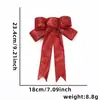 23cm Lazo con Borde Dorado Brillante Decoración para Árbol de Navidad Suministros Colgante Navidad Lazo Multicolor Adorno Colgante