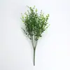 Flor falsa planta verde pequena planta em vaso partição decorativa arranjo de flores grama falsa de plástico folha de eucalipto samambaia aspargos