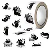 500 Pegatinas/Rollo Gato Negro Pequeño Rollo de Pegatinas de Recompensa para Niños Pegatinas de Recompensa para Niños Regalo Etiqueta Autoadhesiva Pegatinas para Sellar