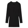 Vestido ajustado sexy de primavera y otoño para mujer, vestido negro pequeño ajustado a la cadera, vestido corto elástico con cintura elegante.