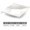 Louça de porcelana tipo melamina prato de arroz coberto prato quadrado branco de plástico prato quadrado com aba prato para fast food prato para refogado