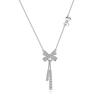 Nuevo Collar de Borla de Plata de Ley S925 para Mujer, Colgante de Plata Versátil y Elegante con Dinámica Borla de Lazo, Venta al por Mayor de Alta Gama