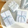 Papel de presente com laço e estrela, caixa de presente de aniversário estilo ins, papel de presente para lembrança de floricultura, atacado e personalizado