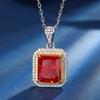 Traje de joyería Zhuangsheng nuevo 2024 taladro de alto carbono corte flor de hielo incrustación de cobre traje de temperamento piedra principal 10*12