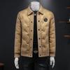 Chamarra de Plumas Estación Europea para Hombre Invierno Marca Trendy Costuras de Punto Ligera Cálida Chamarra de Plumas a Prueba de Frío Casual Talla Extra