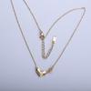 Collar Personalizado E Pepper en Forma de Corazón Nuevo Monótono para Mujer Cadena Geométrica Tridimensional de Acero de Titanio Amor Clavícula