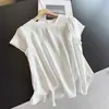 2026 Nueva Camisa Casual de Tencel, Color Puro, Camisa de Manga Corta que Reduce la Edad, Top tipo Camiseta para Mujer al por Mayor H13Dt31150