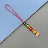 Pingente de Celular Cinco Deuses da Fortuna, Chaveiro de Casal, Ágata de Cinco Cores, Estilo Chinês, Inspirado em Zen, Alto Teor de Cinábrio