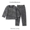Conjunto de ropa de casa para niños y niñas, pijama infantil de otoño, ropa de casa de otoño e invierno para niñas, conjunto de pijama medio polar para bebé