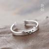 Anillo Chapado en Plata s925 Anillo Simple para Mujer Anillo para Pareja Anillo de Articulación Elegante Coreano Lindo Anillo de Cola de Gato