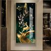 Pintura decorativa de entrada de casa, pintura de porcelana de cristal de alce, incrustada de diamantes, corredor de alta qualidade, parede final do corredor, sala de estar, pintura suspensa vertical