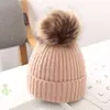 Sombreros para Niños Otoño e Invierno Gorros de Lana con Bola de Pompones Sombreros de Lana Coreanos de Color Sólido para Niños y Niñas Sombreros Cálidos para Viajes