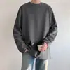 Ropa de Fitness de Manga Larga Holgada para Entrenamiento de Otoño e Invierno Ropa de Fitness para Hombre con Dobladillo Curvo Estilo Europeo y Americano Top de Running Sudoración Fitness