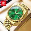 Dropshipping Oulisi Modelo Nuevo Dorado Completamente Impermeable Luminoso Correa de Acero Transfronterizo Comercio Exterior Reloj de Cuarzo para Hombre