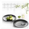 Plato de imitación de porcelana esmerilada plato para sushi plato redondo japonés plato para platos fríos de melamina plato para buffet plato para comida occidental