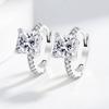 Brincos Quadrados de Zircônia de Cor Quente para Mineração Transfronteiriça Europeia e Americana, Novos Brincos de Argola de Diamante Cor Açúcar, Anel de Orelha da Moda, Joias de Orelha Simples