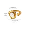 Anillo de Acero Inoxidable Vintage de Lujo Ligero con Circonita y Perla, Diseño Exagerado, Joyería de Lava Líquida, Dropshipping de Nicho