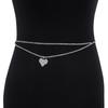 Joyería Transfronteriza Europea y Americana Simple Cadena de Cintura con Borla de Pedrería para Damas Fiesta de Club Nocturno Sexy Corazón Cadena Corporal Adornos para la Cintura