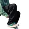 Calça jeans reta preta masculina estilo Hong Kong ins com múltiplos bolsos macacão moda outono e inverno marca calça de perna larga solta