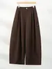 Pantalones de pierna ancha estilo traje, colección de otoño, de cintura alta, pierna recta, tela fluida, pantalones casuales para mujer, estilo japonés y europeo, efecto adelgazante